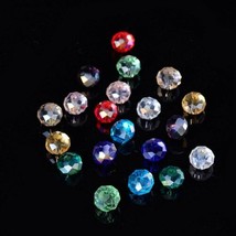 20 Rondelle Beads Glass Crystal Faceted 6x4mm Jewelry Supplies Assorted Lot - £3.65 GBP