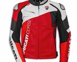 Ducati Corse C6 Racing Leather Jacket: Men's Genuine Motorcycle Biker Gear - $275.00