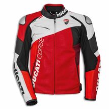 Ducati Corse C6 Racing Leather Jacket: Men's Genuine Motorcycle Biker Gear - $245.00