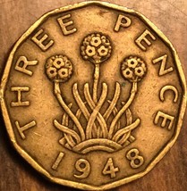 1948 Uk Gb Great Britain Threepence Coin - £4.53 GBP