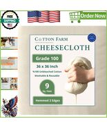 Premium Grade 100 Cheesecloth - 36x36 Inch Eco-Friendly Strainer, 100% C... - $157.59 MXN