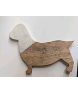 RARE Pier 1 Imports White Marble &amp; Wood Dachshund Charcuterie Cutting Board - €24,24 EUR