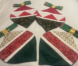 Unique Lot Of Handmade Christmas Placemats Set Of Four Ornament Shape W Napkins  - £11.26 GBP
