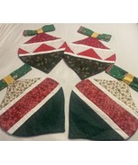 Unique Lot Of Handmade Christmas Placemats Set Of Four Ornament Shape W ... - $14.01