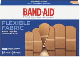 BAND-AID 11507800 Flexible Fabric Adhesive Bandages, Assorted, 100/Box - £20.77 GBP