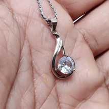 6mm Round Cut Moissanite Diamond Pendant Solitaire Pendant for Woman Lab... - £71.90 GBP