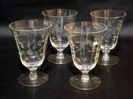 Antique GLASTONBURY-LOTUS 4⅛&quot; Crystal Juice Glass LOGAN Pattern - Set Of 4 - $34.62