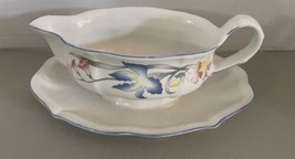 Villeroy and Boch Gravy Boat with Attached Plate Vintage Original - $29.47