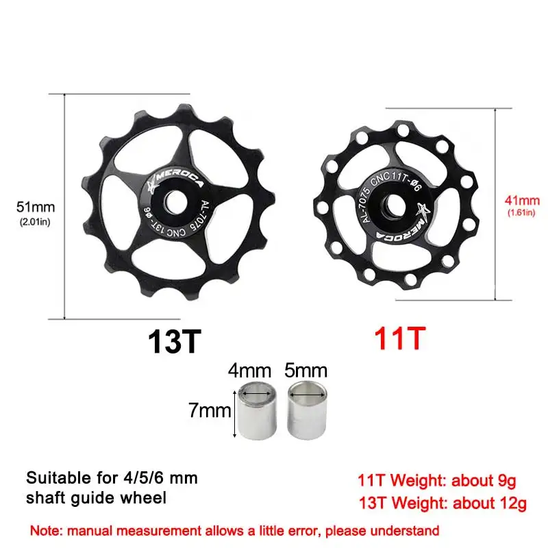 Sporting 2pcs Road Bike Rear Wheel Pulley Aluminum Alloy Rear Derailleur 11T/13T - £24.04 GBP