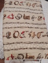 Vintage Bloomcraft Western  Cotton Fabric 94&quot; Long 53&quot; Wide Stain Resistant  - $61.79