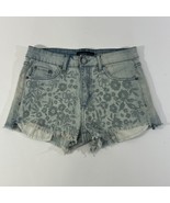 Aeropostale High Rise Shorty Cut Off Womens Shorts Size 4 Blue Stretch F... - $18.99