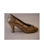 Vintage 1970s Pumps ANDREA PFISTER Gold Bronze Snakeskin Heels Size 7 - £38.93 GBP