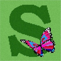 Pepita Needlepoint Canvas: Letter S Butterfly, 7&quot; x 7&quot; - $50.00+