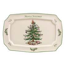 Spode Christmas Tree Rectangular Platter |15-Inch Large Serving Tray for Meats,  - £51.40 GBP