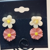 Pink Flower Earrings - 2 Pair - $2.00