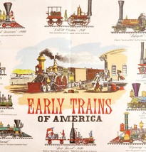 1990s Early Trains Of America Restaurant Placemat Railroad History Vinta... - $19.99