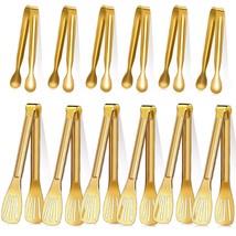 12 Pieces Appetizer Tongs Small Serving Tongs Cooking Tongs For Serving Stainles - £31.16 GBP