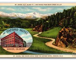 Mt Evans Oxford Hotel Inset Denver Colorado CO UNP Linen Postcard W20 - $1.93