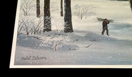 M Delacroix " LA CHASSE D' HIVER " Winter Hunt Scene Signed lithograph Art Print image 6