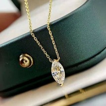 1Ct Marquise Cut Moissanite Solitaire Pendant 14k Yellow Gold Plated - £71.93 GBP
