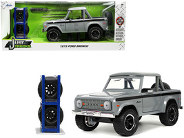 1973 Ford Bronco Pickup Truck Gray with Black Stripes with Extra Wheels "Just Tr - £38.48 GBP
