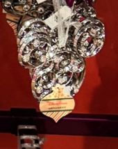 Disney Parks Mickey Mouse Icon Silver Color Filigree Ornament with Faux ... - $655.20 MXN
