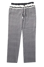 Vince Checked Drawstring Pants In Silk Women Black M - $136.80