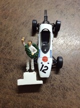 Dollhouse miniature racing car and racer #12 Honda. White color. Rare item - £5.60 GBP