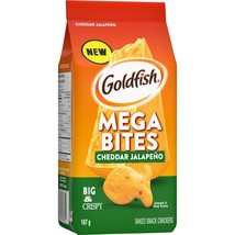 6 Bags of Goldfish Mega Bites Cheddar Jalapeno Crackers 167g Each Free Shipping - £27.39 GBP