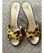 Giuseppe Zanotti Leopard Print Leather Slides 39 NIB - $296.01