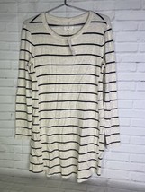 Lou &amp; Grey Striped Knit Long Sleeve Tunic Shirt Dress Womens Size M - $49.50