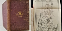 1849 Antique New Hampshire Directory W Map Genealogy Business History Ads - £177.46 GBP