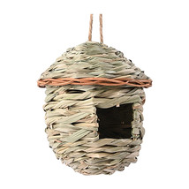 Bird Feeders Straw Woven Bird House Nests Box Hanging Bird Nests Home Garden Dec - £18.64 GBP