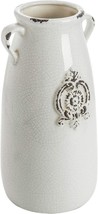 Antique Jug-Style Flower Vase In Farmhouse White Ceramic By Mygift With ... - $745.41 MXN
