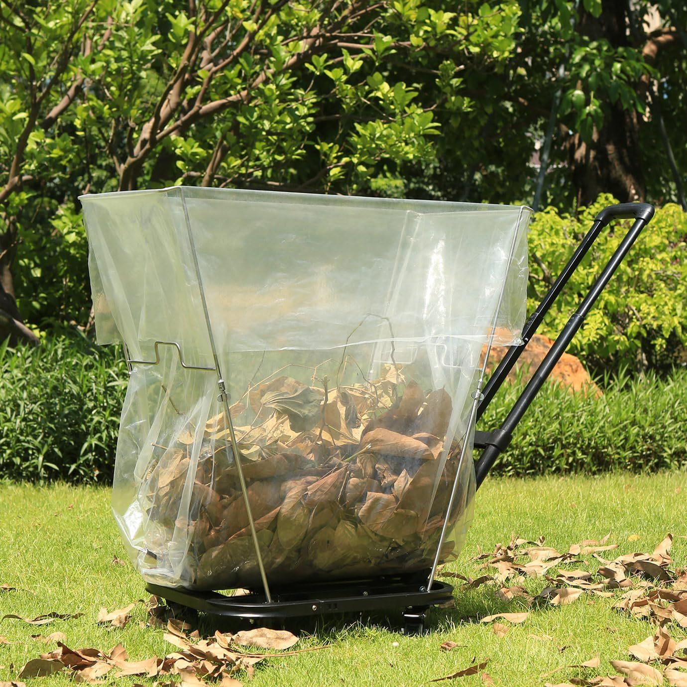 Trash Bag Holder With Wheels 30-60 Gallons Leaf Bag Holder For Leaves, B... - $89.92