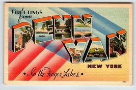 Greetings From Penn Yah Finger Lakes New York Postcard NY Large Big Lett... - £11.81 GBP