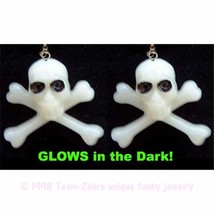 Funky Gothic Glow Skull Crossbones Earrings Punk Pirate Cosplay Costume Jewelry - £5.41 GBP