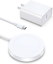 Magnetic Wireless Charger - Magnet Charging Pad (White) - £11.56 GBP