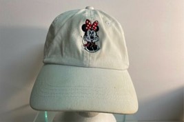Disney White Minnie Mouse Disney Parks Baseball Type Hat Adjustable Size Youth - £10.24 GBP