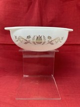 Vintage Pyrex 2 Qt Casserole Dish Golden Tulip Gold Flowers 024 Made In Usa - £18.67 GBP