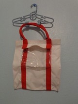 Clarins Red &amp; White Shopping Tote / Beach / Travel Shopping Bag Canvas - $4.00