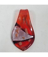 Vintage Hand Blown Glass Pendant 2 Inch Long Red - $26.66 CAD