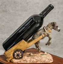 Moonshine Donkey Mule Lifted In The Air By A Wheel Cart Wine Bottle Holder - $27.99