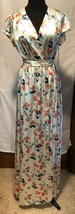 TULAROSA Maxi Adjustable Wrap Dress Bloom NWT Sz M Short Sleeve Sexy - $79.95