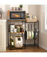 Kitchen Stand with Pots Rack, Utility Microwave Oven Stand with Storage,... - $202.49
