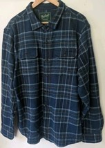 Woolrich The Green Collection Blue Plaid Flannel Shacket Mens XL QQ - $29.19