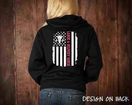 Labor And Delivery Nurse Distressed American Flag Full Zip Hoodie, Mothe... - $39.95