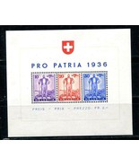 Switzerland 1936 Souvenir Sheet Mi Block 2 CV 90 euro 7577 - $29.70