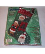 Jolly Beaded Santa Christmas Stocking Kit BUCILLA 18" NEW Felt Applique - €28,65 EUR
