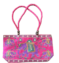 Indian Elephant Embroidered Tote for Women, Rajasthani Bag - $7.70